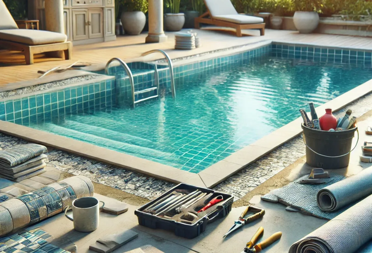 Reforma de piscina em Catanduva – Vinil, Azulejo e Borda Infinita